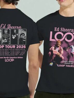 Ed Sheeran LOOP Tour 2026 T-Shirt, North American Concert Dates Tee